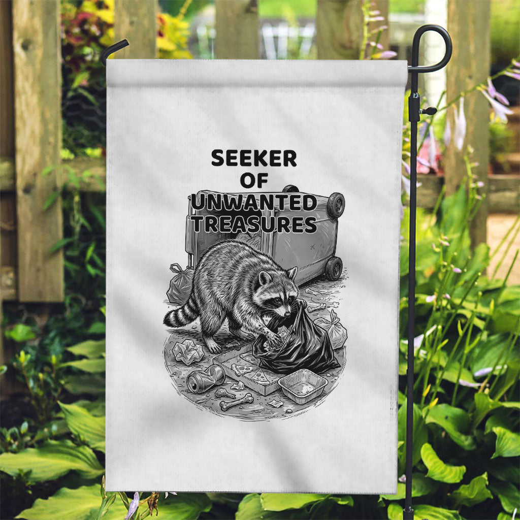 Raccoon I Am Not A Raccoon I Am A Trash Panda Garden Flag Funny Animal Meme Grayscale Sketch Illustration