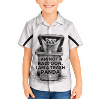 Raccoon I Am Not A Raccoon I Am A Trash Panda Hawaiian Shirt Funny Animal Meme Grayscale Sketch Illustration