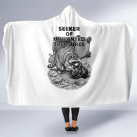 Raccoon I Am Not A Raccoon I Am A Trash Panda Hooded Blanket Funny Animal Meme Grayscale Sketch Illustration