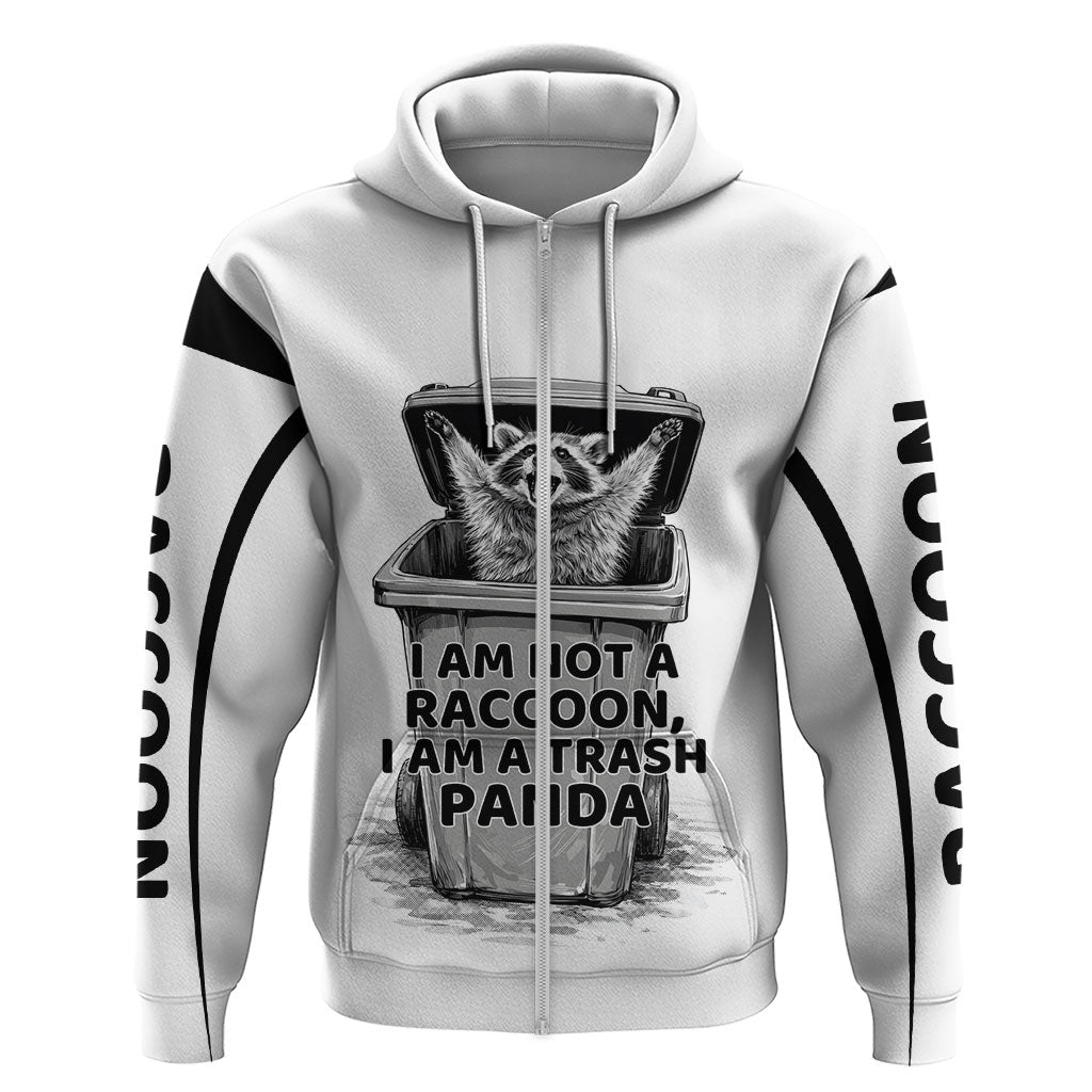 Raccoon I Am Not A Raccoon I Am A Trash Panda Hoodie Funny Animal Meme Grayscale Sketch Illustration