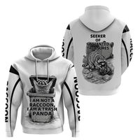 Raccoon I Am Not A Raccoon I Am A Trash Panda Hoodie Funny Animal Meme Grayscale Sketch Illustration