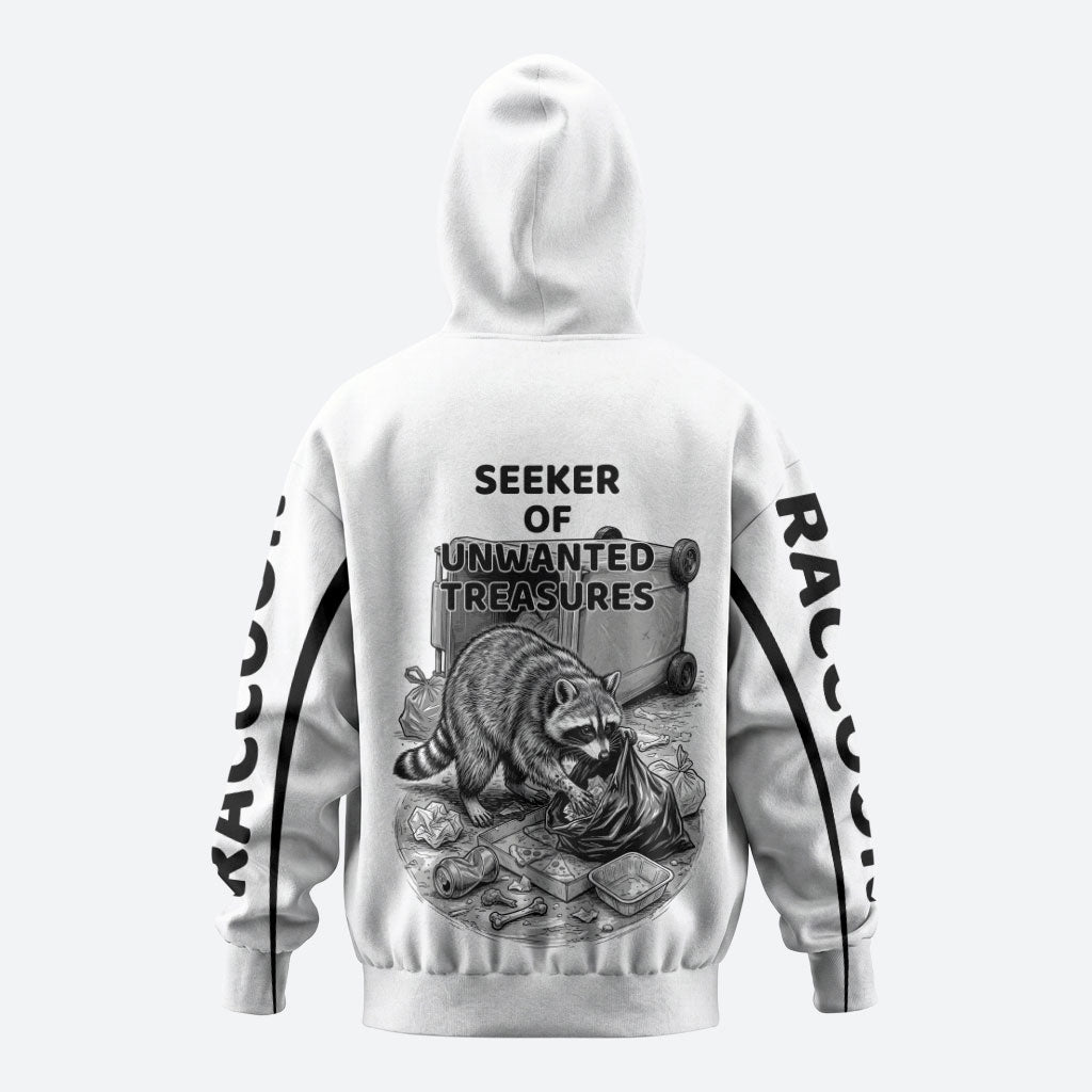 Raccoon I Am Not A Raccoon I Am A Trash Panda Hoodie Funny Animal Meme Grayscale Sketch Illustration