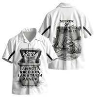 Raccoon I Am Not A Raccoon I Am A Trash Panda Kid Hawaiian Shirt Funny Animal Meme Grayscale Sketch Illustration