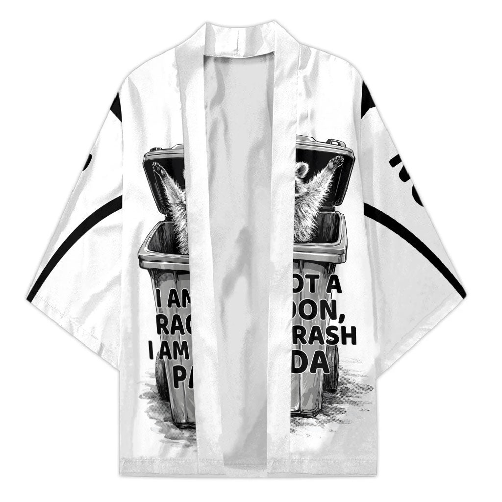 Raccoon I Am Not A Raccoon I Am A Trash Panda Kimono Funny Animal Meme Grayscale Sketch Illustration