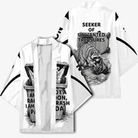 Raccoon I Am Not A Raccoon I Am A Trash Panda Kimono Funny Animal Meme Grayscale Sketch Illustration