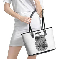 Raccoon I Am Not A Raccoon I Am A Trash Panda Leather Tote Bag Funny Animal Meme Grayscale Sketch Illustration