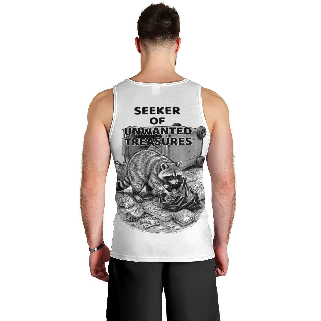 Raccoon I Am Not A Raccoon I Am A Trash Panda Men Tank Top Funny Animal Meme Grayscale Sketch Illustration