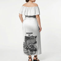 Raccoon I Am Not A Raccoon I Am A Trash Panda Off Shoulder Maxi Dress Funny Animal Meme Grayscale Sketch Illustration