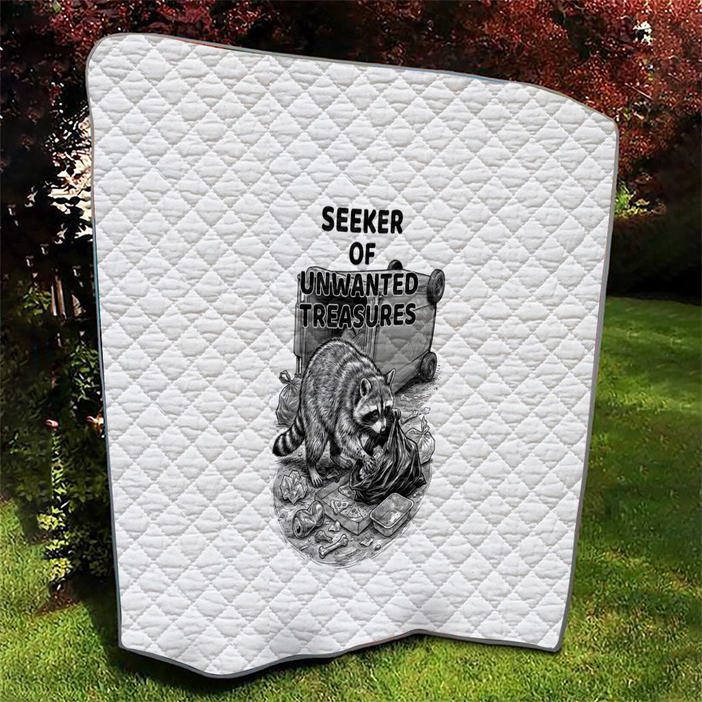 Raccoon I Am Not A Raccoon I Am A Trash Panda Quilt Funny Animal Meme Grayscale Sketch Illustration