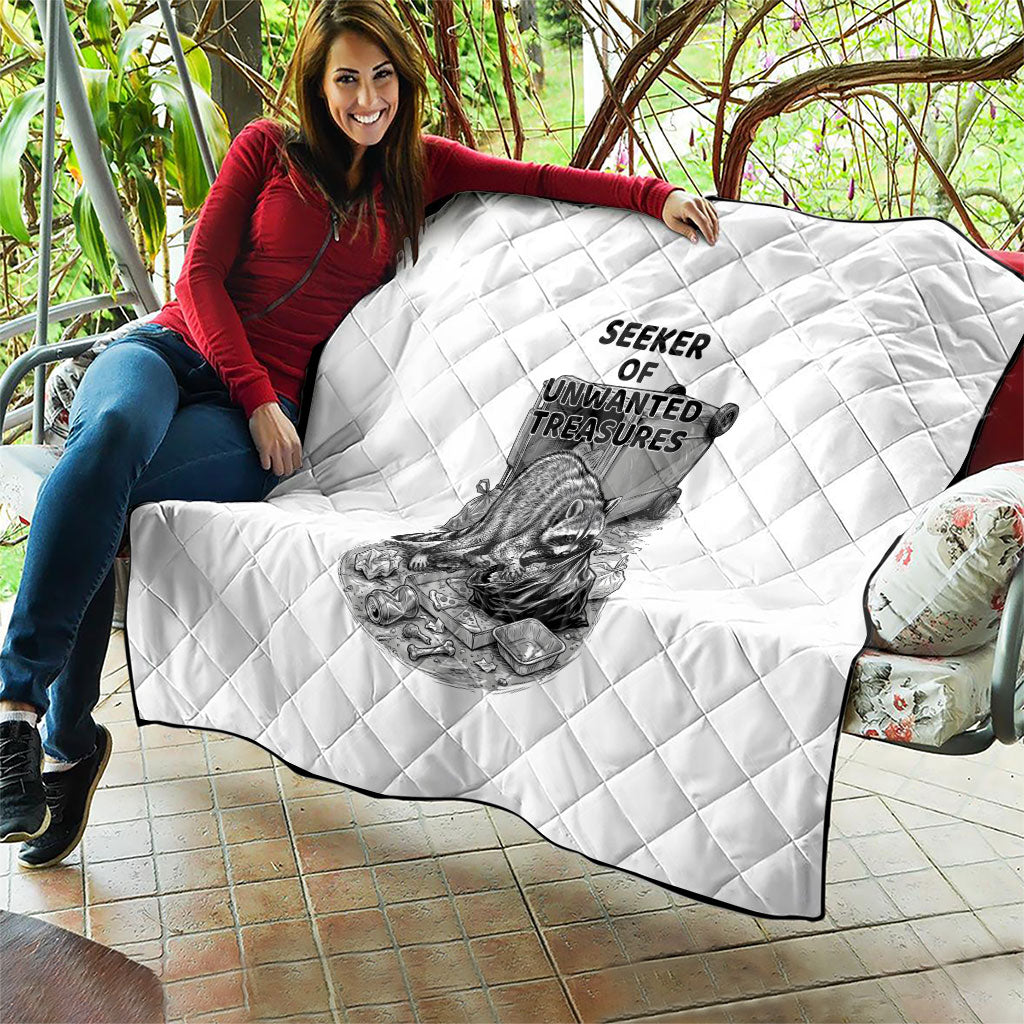 Raccoon I Am Not A Raccoon I Am A Trash Panda Quilt Funny Animal Meme Grayscale Sketch Illustration