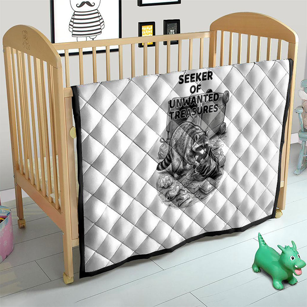 Raccoon I Am Not A Raccoon I Am A Trash Panda Quilt Funny Animal Meme Grayscale Sketch Illustration