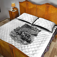 Raccoon I Am Not A Raccoon I Am A Trash Panda Quilt Bed Set Funny Animal Meme Grayscale Sketch Illustration