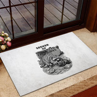 Raccoon I Am Not A Raccoon I Am A Trash Panda Rubber Doormat Funny Animal Meme Grayscale Sketch Illustration
