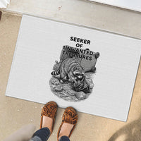 Raccoon I Am Not A Raccoon I Am A Trash Panda Rubber Doormat Funny Animal Meme Grayscale Sketch Illustration