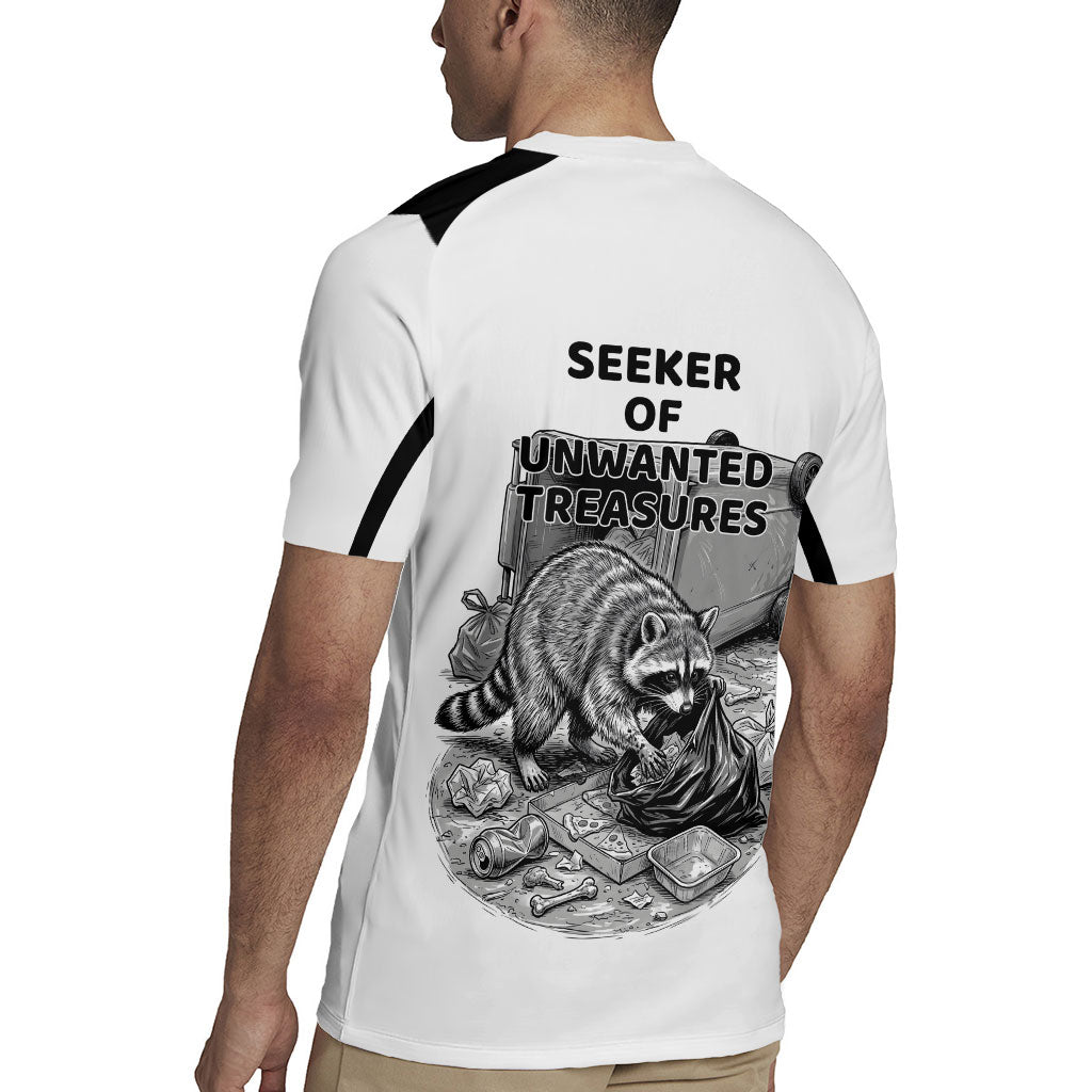 Raccoon I Am Not A Raccoon I Am A Trash Panda Rugby Jersey Funny Animal Meme Grayscale Sketch Illustration