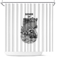 Raccoon I Am Not A Raccoon I Am A Trash Panda Shower Curtain Funny Animal Meme Grayscale Sketch Illustration