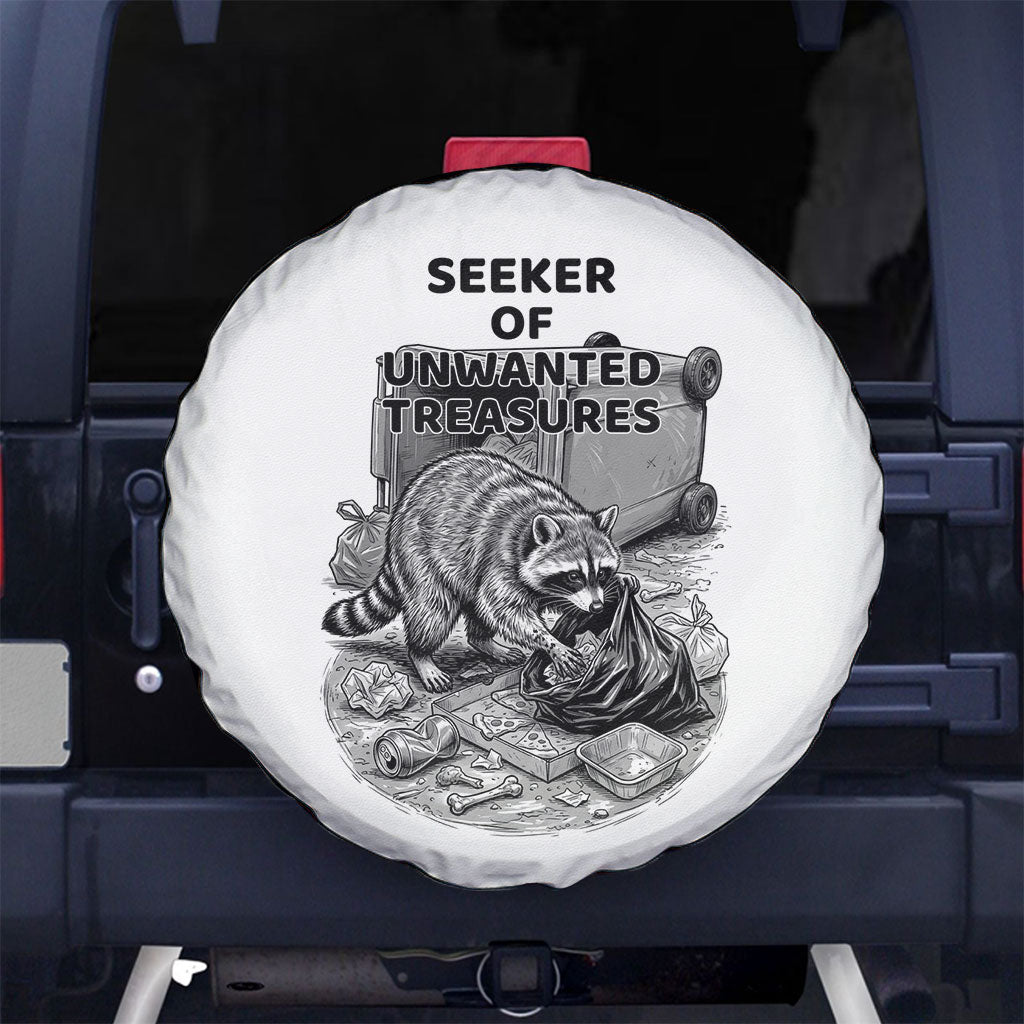 Raccoon I Am Not A Raccoon I Am A Trash Panda Spare Tire Cover Funny Animal Meme Grayscale Sketch Illustration