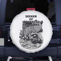 Raccoon I Am Not A Raccoon I Am A Trash Panda Spare Tire Cover Funny Animal Meme Grayscale Sketch Illustration