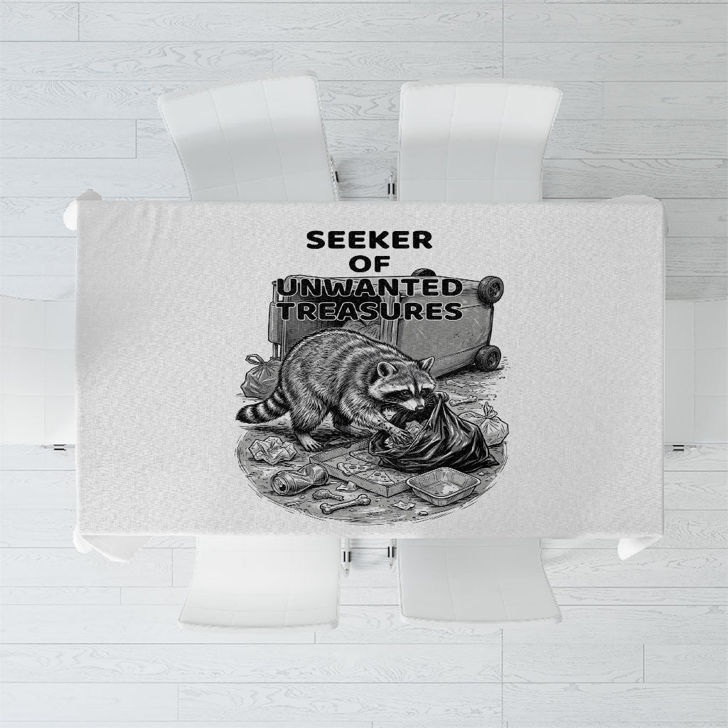 Raccoon I Am Not A Raccoon I Am A Trash Panda Tablecloth Funny Animal Meme Grayscale Sketch Illustration