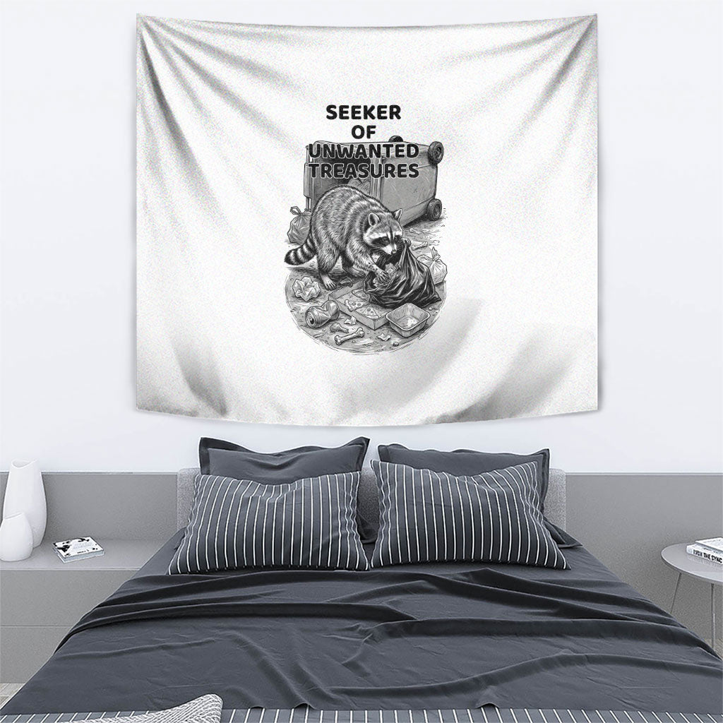 Raccoon I Am Not A Raccoon I Am A Trash Panda Tapestry Funny Animal Meme Grayscale Sketch Illustration