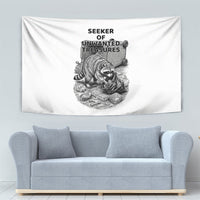 Raccoon I Am Not A Raccoon I Am A Trash Panda Tapestry Funny Animal Meme Grayscale Sketch Illustration