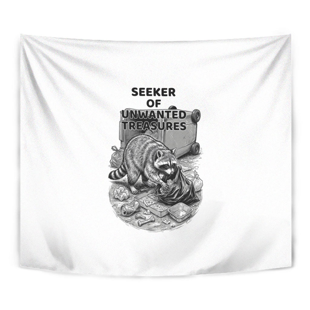 Raccoon I Am Not A Raccoon I Am A Trash Panda Tapestry Funny Animal Meme Grayscale Sketch Illustration