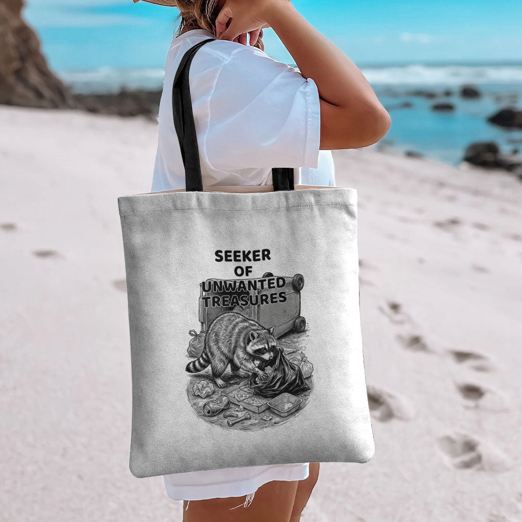 Raccoon I Am Not A Raccoon I Am A Trash Panda Tote Bag Funny Animal Meme Grayscale Sketch Illustration