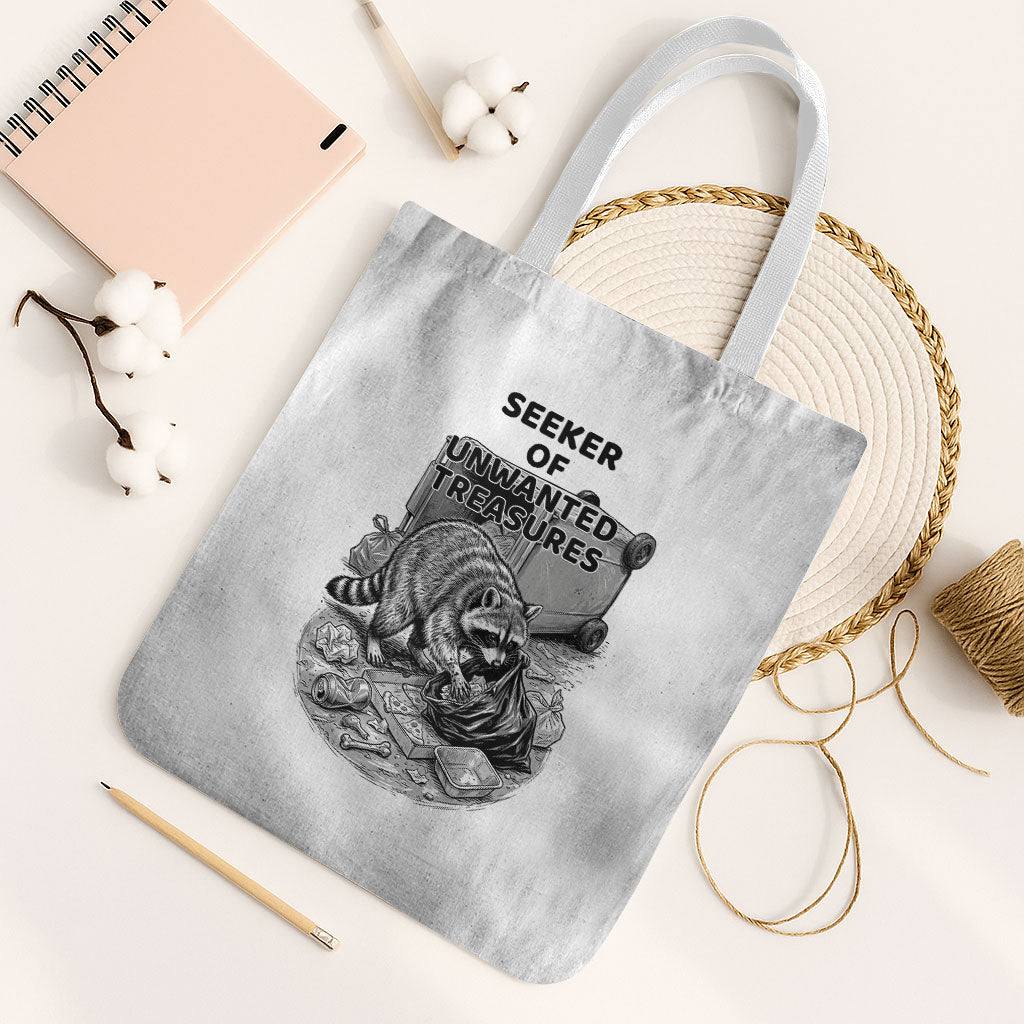 Raccoon I Am Not A Raccoon I Am A Trash Panda Tote Bag Funny Animal Meme Grayscale Sketch Illustration