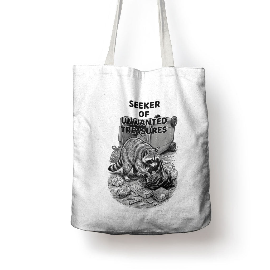 Raccoon I Am Not A Raccoon I Am A Trash Panda Tote Bag Funny Animal Meme Grayscale Sketch Illustration