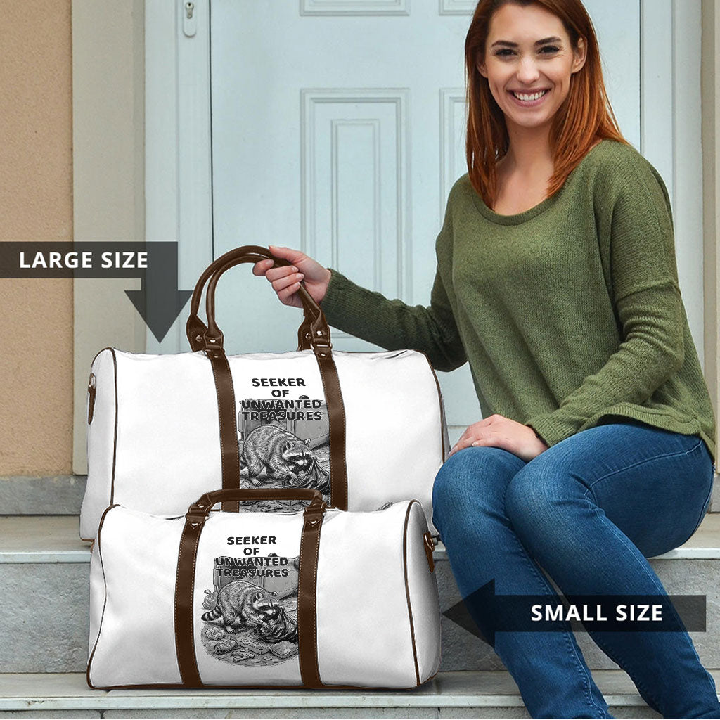 Raccoon I Am Not A Raccoon I Am A Trash Panda Travel Bag Funny Animal Meme Grayscale Sketch Illustration