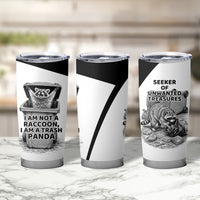 Raccoon I Am Not A Raccoon I Am A Trash Panda Tumbler Cup Funny Animal Meme Grayscale Sketch Illustration