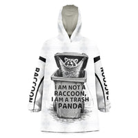Raccoon I Am Not A Raccoon I Am A Trash Panda Wearable Blanket Hoodie Funny Animal Meme Grayscale Sketch Illustration