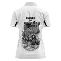 Raccoon I Am Not A Raccoon I Am A Trash Panda Women Polo Shirt Funny Animal Meme Grayscale Sketch Illustration