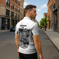 Raccoon I Am Not A Raccoon I Am A Trash Panda Zipper Polo Shirt Funny Animal Meme Grayscale Sketch Illustration