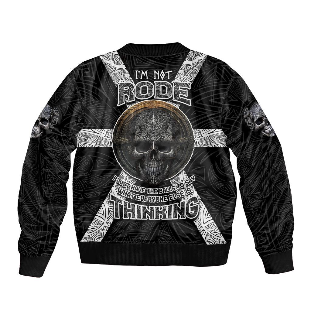 Hell Pattern Skull Bomber Jacket I'm Not Rode I Just Hace The Balls To Say What Everyone Else is Thinking - Wonder Print Shop