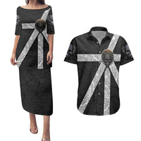 Hell Pattern Skull Couples Matching Puletasi Dress and Hawaiian Shirt I'm Not Rode I Just Hace The Balls To Say What Everyone Else is Thinking - Wonder Print Shop