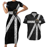 Hell Pattern Skull Couples Matching Short Sleeve Bodycon Dress and Hawaiian Shirt I'm Not Rode I Just Hace The Balls To Say What Everyone Else is Thinking - Wonder Print Shop