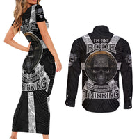 Hell Pattern Skull Couples Matching Short Sleeve Bodycon Dress and Long Sleeve Button Shirts I'm Not Rode I Just Hace The Balls To Say What Everyone Else is Thinking - Wonder Print Shop
