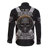 Hell Pattern Skull Long Sleeve Button Shirt I'm Not Rode I Just Hace The Balls To Say What Everyone Else is Thinking - Wonder Print Shop