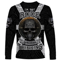 Hell Pattern Skull Long Sleeve Shirt I'm Not Rode I Just Hace The Balls To Say What Everyone Else is Thinking - Wonder Print Shop