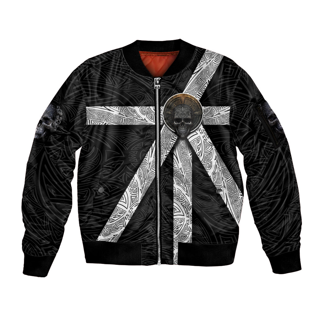 Hell Pattern Skull Sleeve Zip Bomber Jacket I'm Not Rode I Just Hace The Balls To Say What Everyone Else is Thinking - Wonder Print Shop