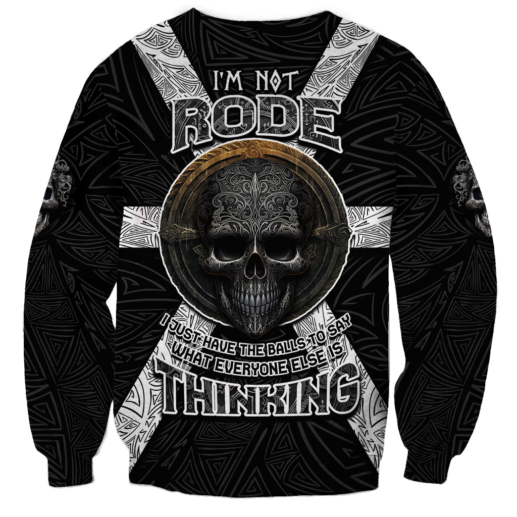 Hell Pattern Skull Sweatshirt I'm Not Rode I Just Hace The Balls To Say What Everyone Else is Thinking - Wonder Print Shop