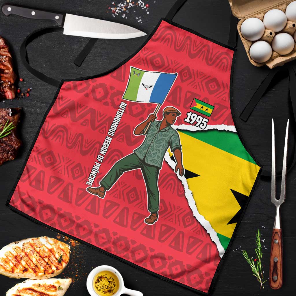 Autonomous Region of Principe Independence Apron with 1995 Flag Design and Cultural Pattern - Wonder Print Shop