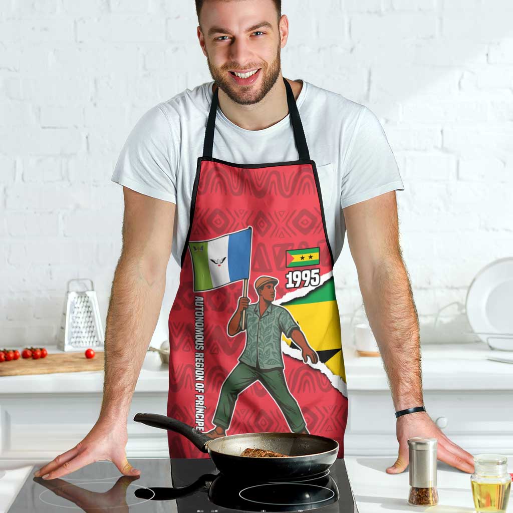 Autonomous Region of Principe Independence Apron with 1995 Flag Design and Cultural Pattern - Wonder Print Shop