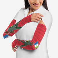 Autonomous Region of Principe Independence Arm Sleeves with 1995 Flag Design and Cultural Pattern - Wonder Print Shop