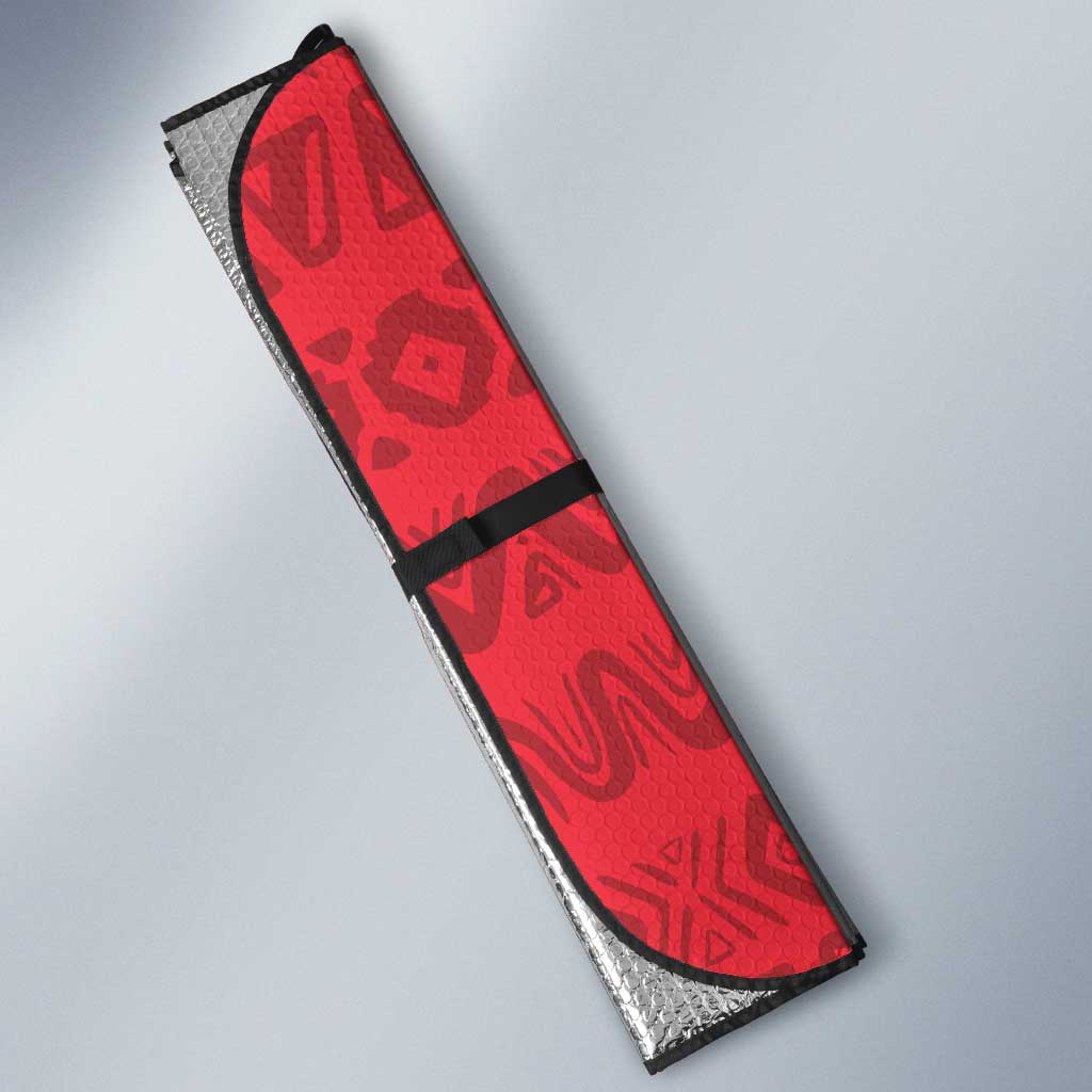 Autonomous Region of Principe Independence Auto Sun Shade with 1995 Flag Design and Cultural Pattern - Wonder Print Shop