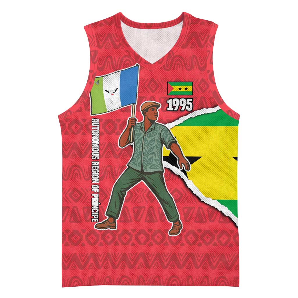Autonomous Region of Principe Independence Basketball Jersey with 1995 Flag Design and Cultural Pattern - Wonder Print Shop