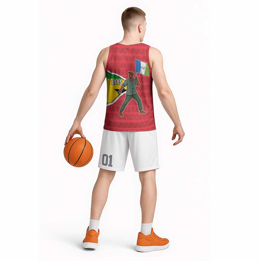Autonomous Region of Principe Independence Basketball Jersey with 1995 Flag Design and Cultural Pattern - Wonder Print Shop