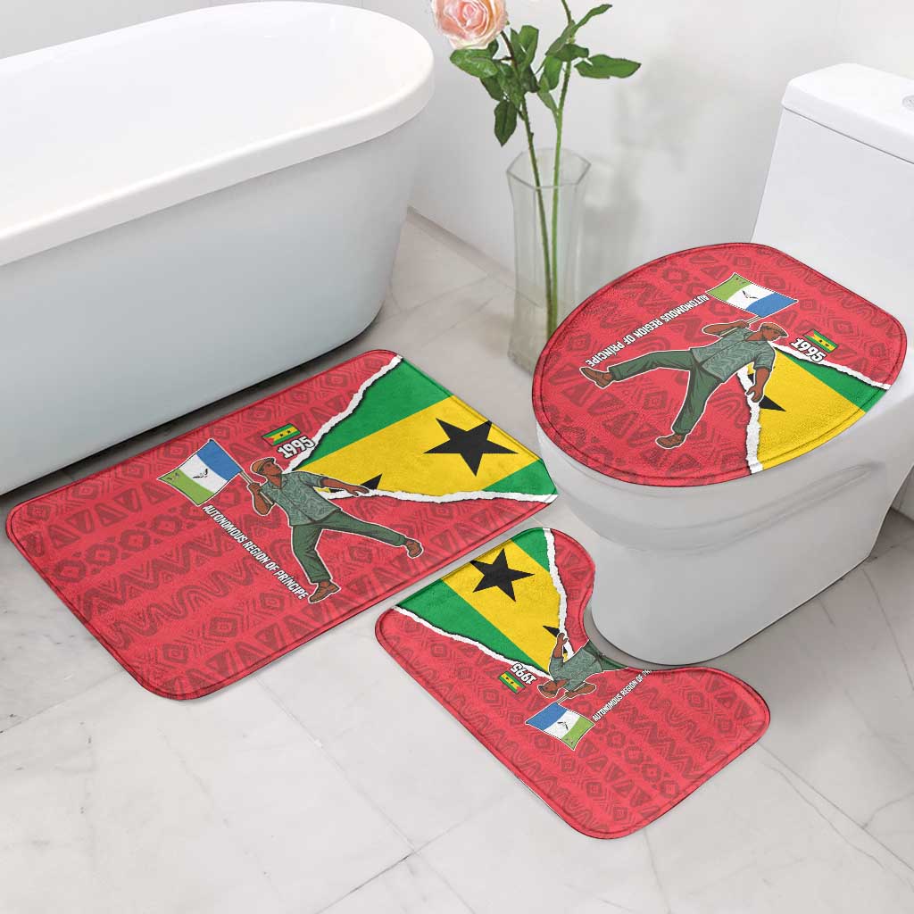 Autonomous Region of Principe Independence Bathroom Set with 1995 Flag Design and Cultural Pattern - Wonder Print Shop