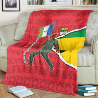 Autonomous Region of Principe Independence Blanket with 1995 Flag Design and Cultural Pattern - Wonder Print Shop